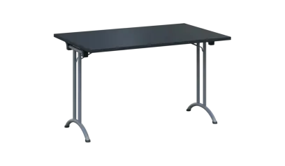 SLA 125 lak skládací jednací stůl 1250x800, deska 25 mm, podnož stříbrný lak, deska antracit